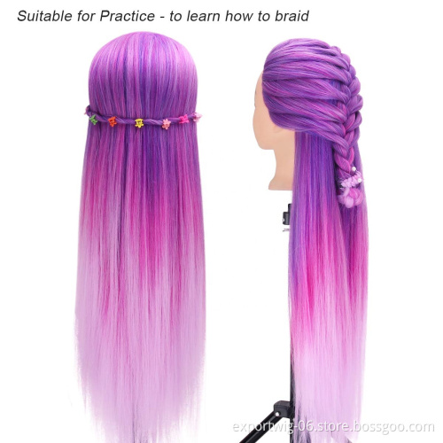 Female Wig Black Cosmetology Maniquines Mannequin Head   Hairdresser Training Doll Head Synthetic Hair Manikin Head